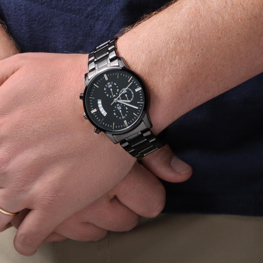 I Have A Hero I Call Him Dad 1 Engraving Chronograph Watch