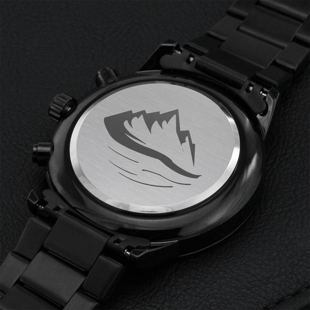 Mountain Range Chronograph Watch Engraving Chronograph Watch