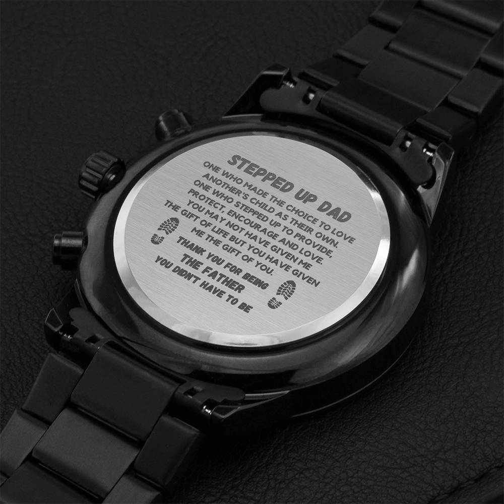 Stepped Up Dad Engraving Chronograph Watch