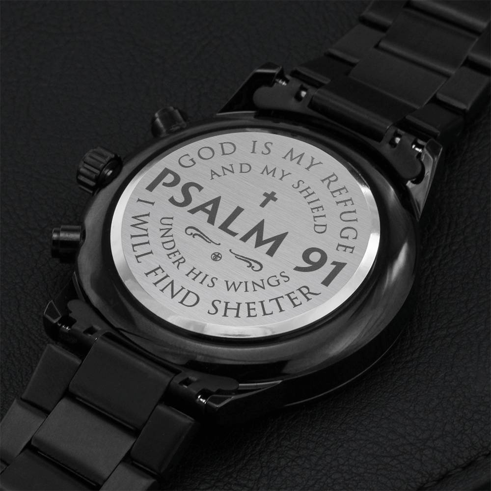 Psalm 91 Engraved Watch Engraving Chronograph Watch