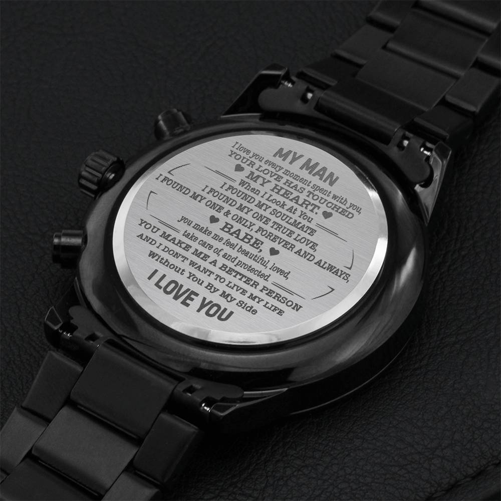 My Man - I Love You Engraving Chronograph Watch