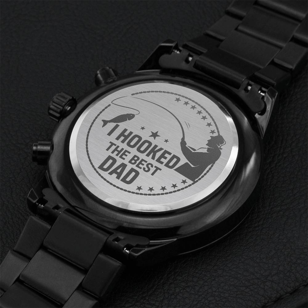 I Hooked The Best Dad - Chronograph Watch Engraving Chronograph Watch