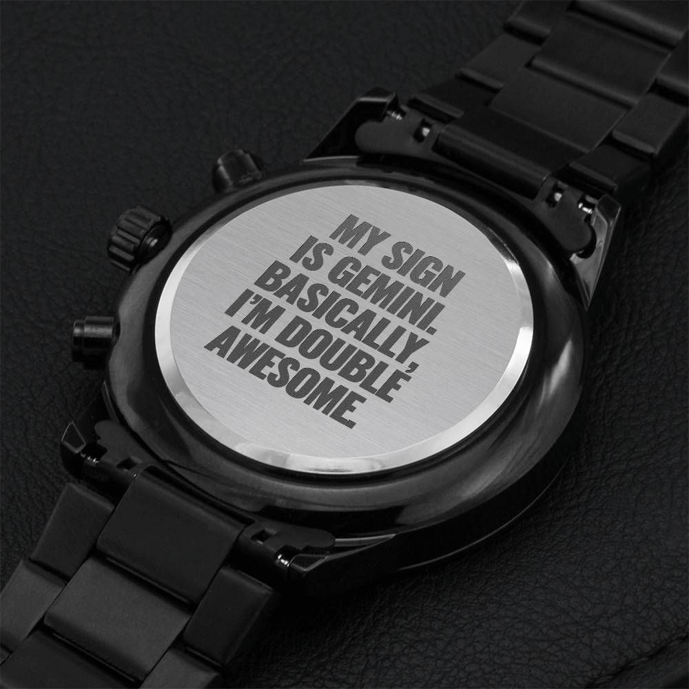 Gemini Watch Engraving Chronograph Watch