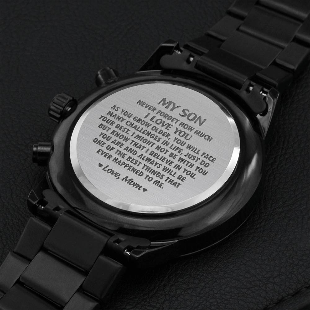 Inspirational Gift To Son From Mom Son - Watch Engraving Chronograph Watch