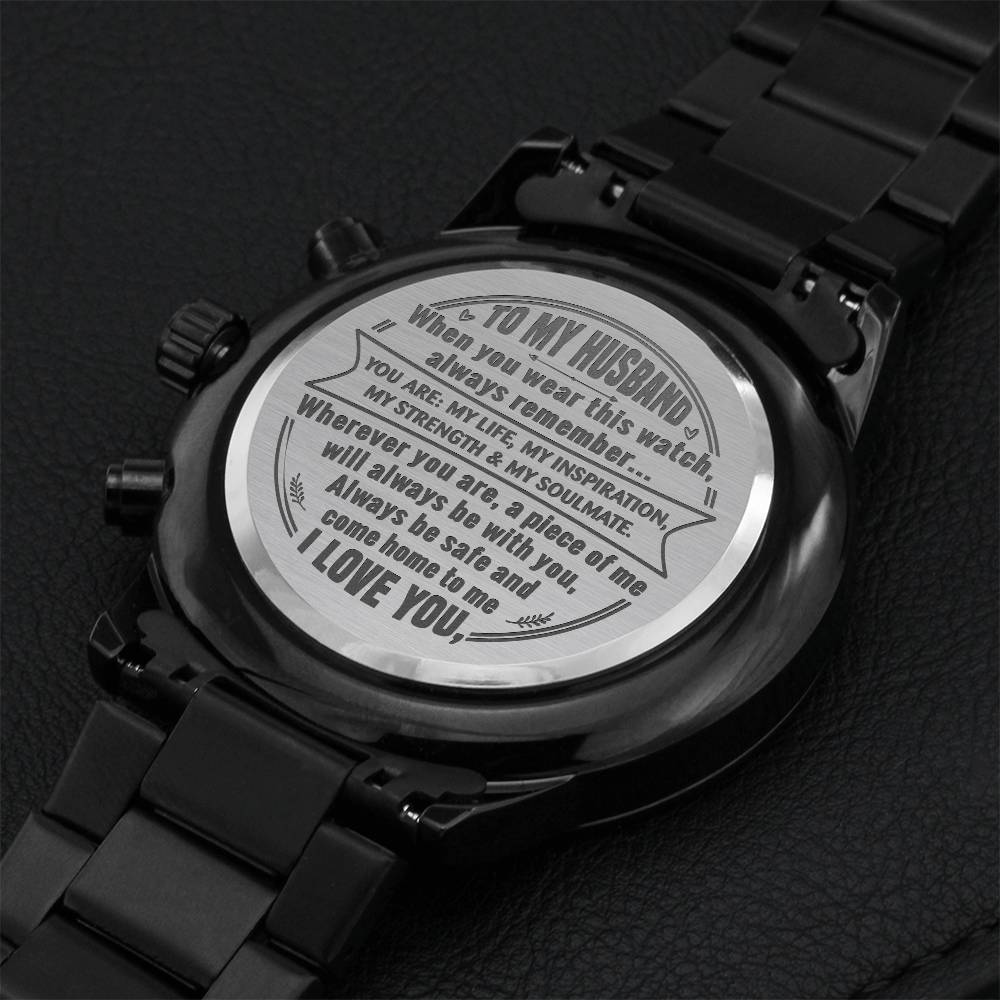 Gift For Husband - Come Home To Me - Watch Engraving Chronograph Watch