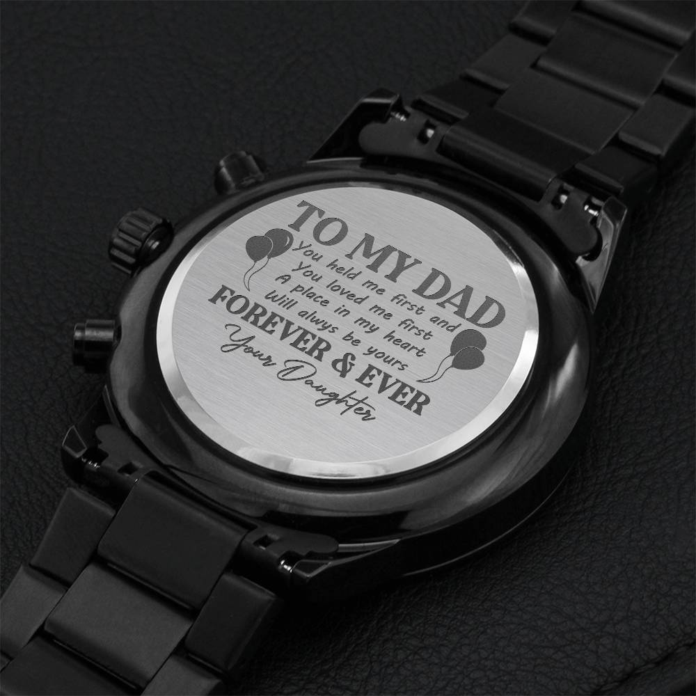 Daughter Gift Watch For Dad Engraving Chronograph Watch