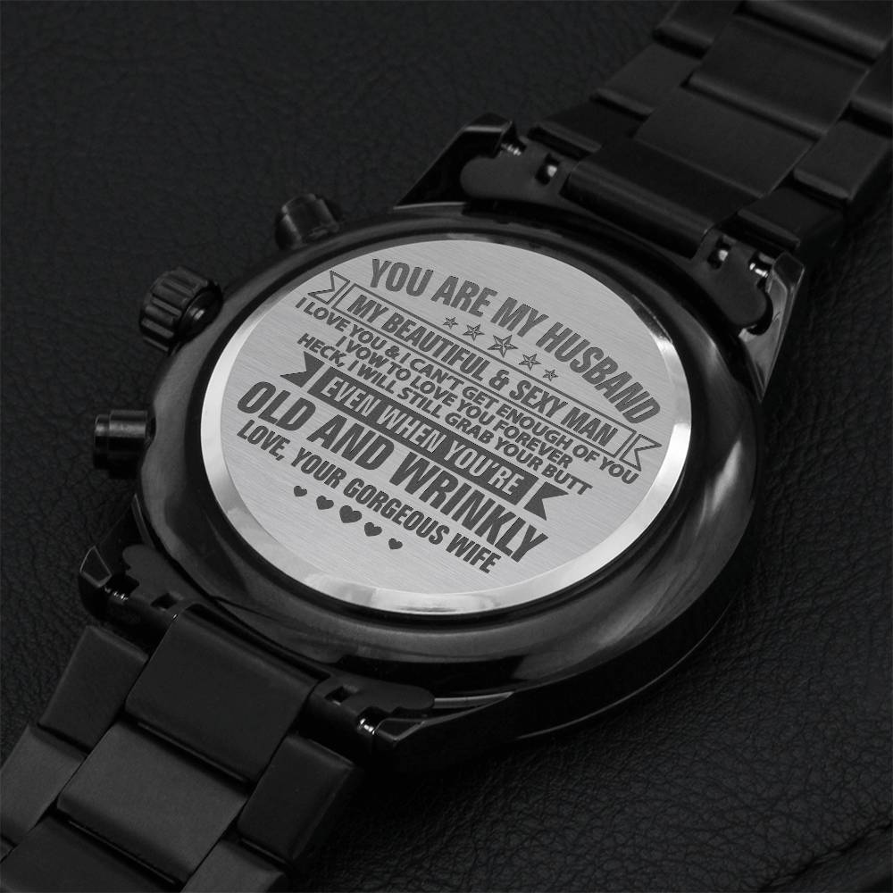 Sexy Husband Watch Engraving Chronograph Watch