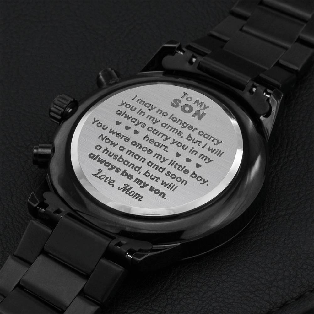 Son On Your Wedding Day Engraving Chronograph Watch