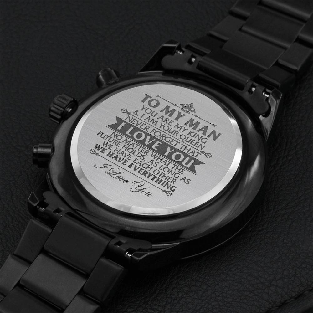 To My Man Engraved Gift Watch 3 Engraving Chronograph Watch