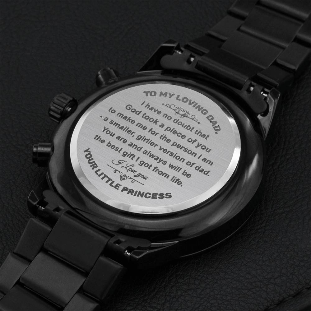 To My Loving Dad - God Took A Piece Of You To Make Me - Luxurious Watch Engraving Chronograph Watch