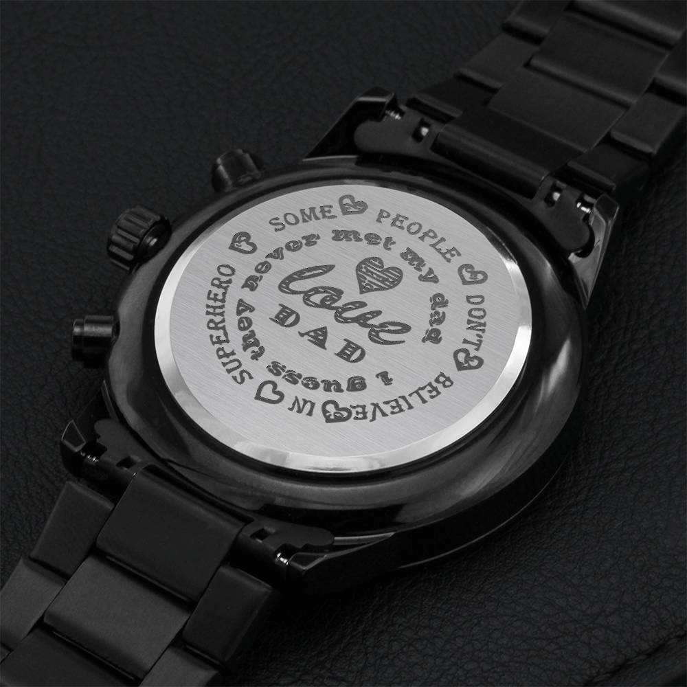 My Dad Is A Superhero Engraving Chronograph Watch