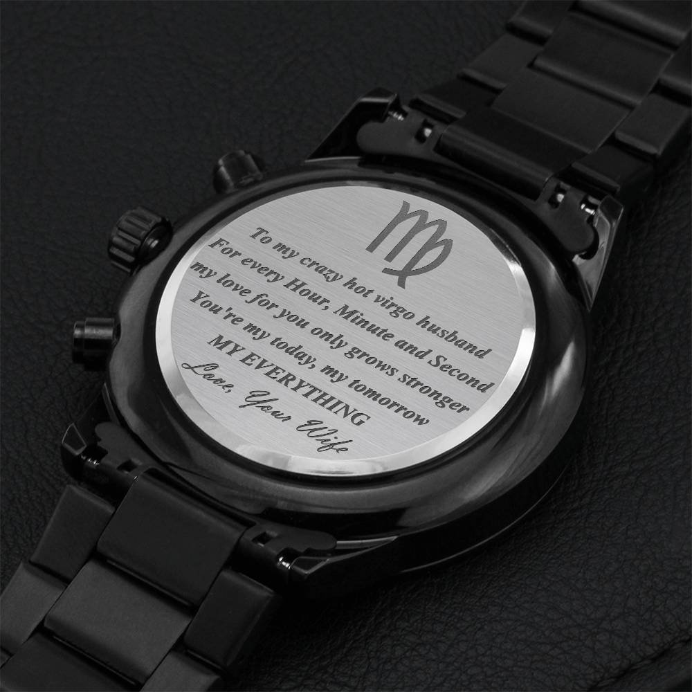 Virgo Husband Love Time Watch Engraving Chronograph Watch