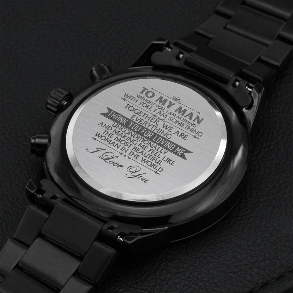 To My Man Engraved Gift Watch 1 Engraving Chronograph Watch
