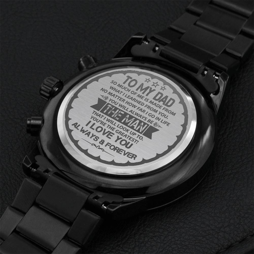 To My Dad - You're The Greatest - Engraved Watch Engraving Chronograph Watch