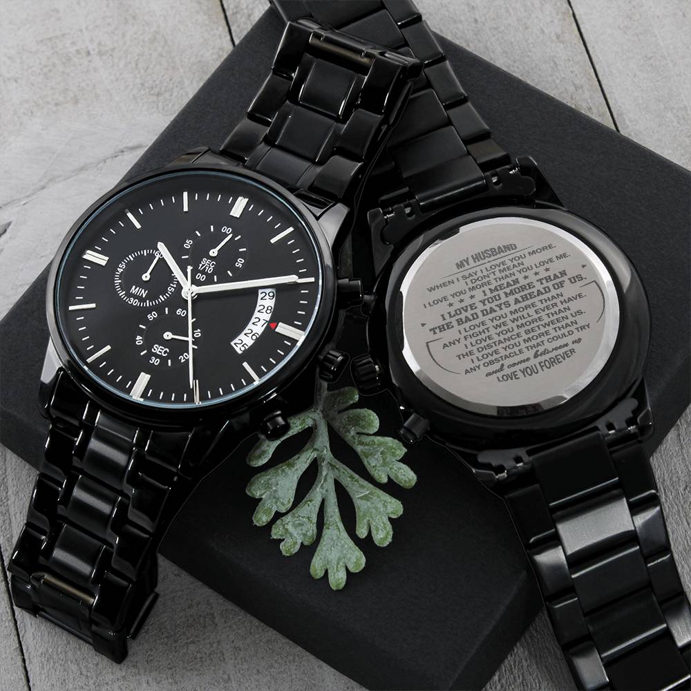 Gift For Husband - Love You Forever - Watch Engraving Chronograph Watch