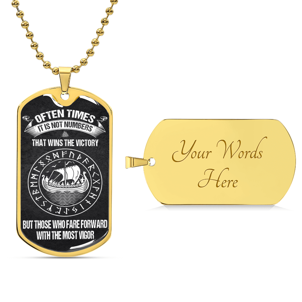 Viking Warrior Premium Dogtag - Army Tag Necklace, Dog Tag Necklace