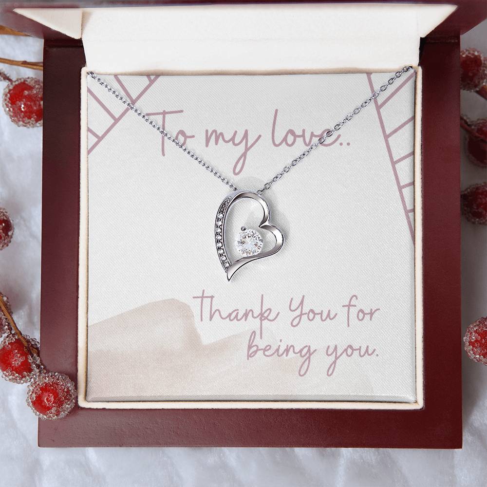 To My Love.. Forever Love Necklace 14K White Gold Or 18K Yellow Gold Forever Love Necklace