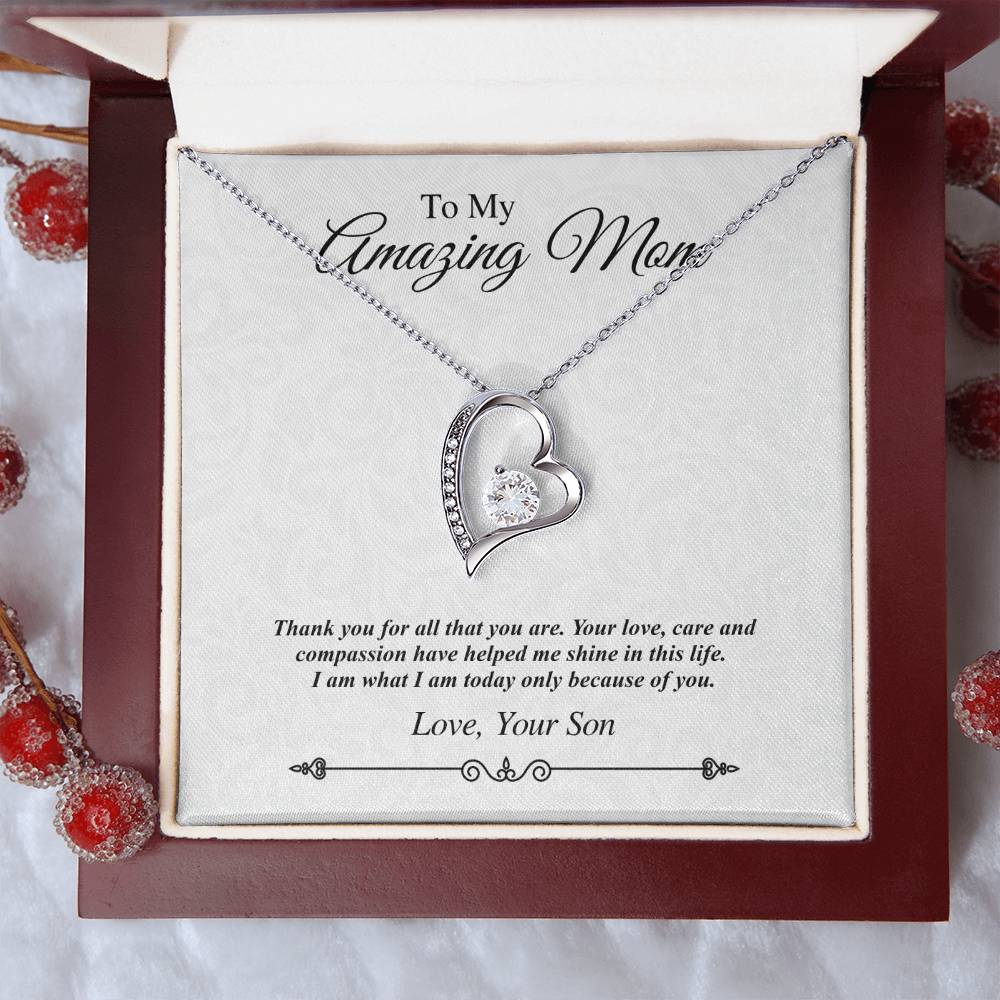 To My Amazing Mom Heart Necklace Thank You For All That 1 Forever Love Necklace