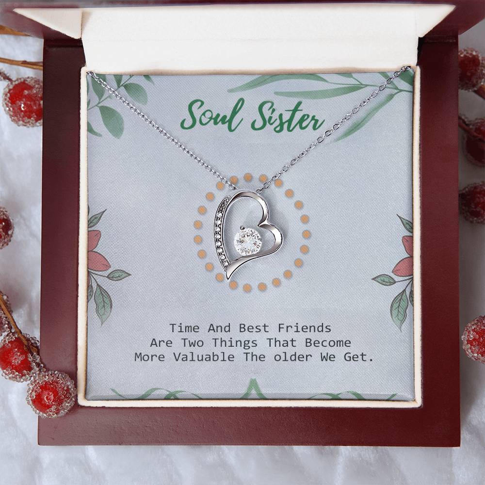Perfect Gift For Besties - 925 Sterling Silver Pendant Forever Love Necklace