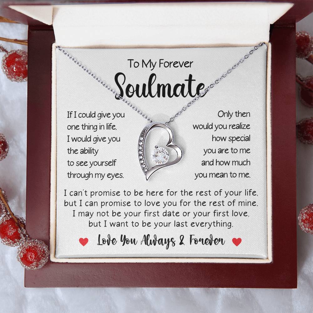 To My Soulmate Forever Love Necklace Gift For Her Gift For Wife Girlfriend Fiancé Gift For Her Valentines Day Gifts For Her Jewelry Forever Love Necklace