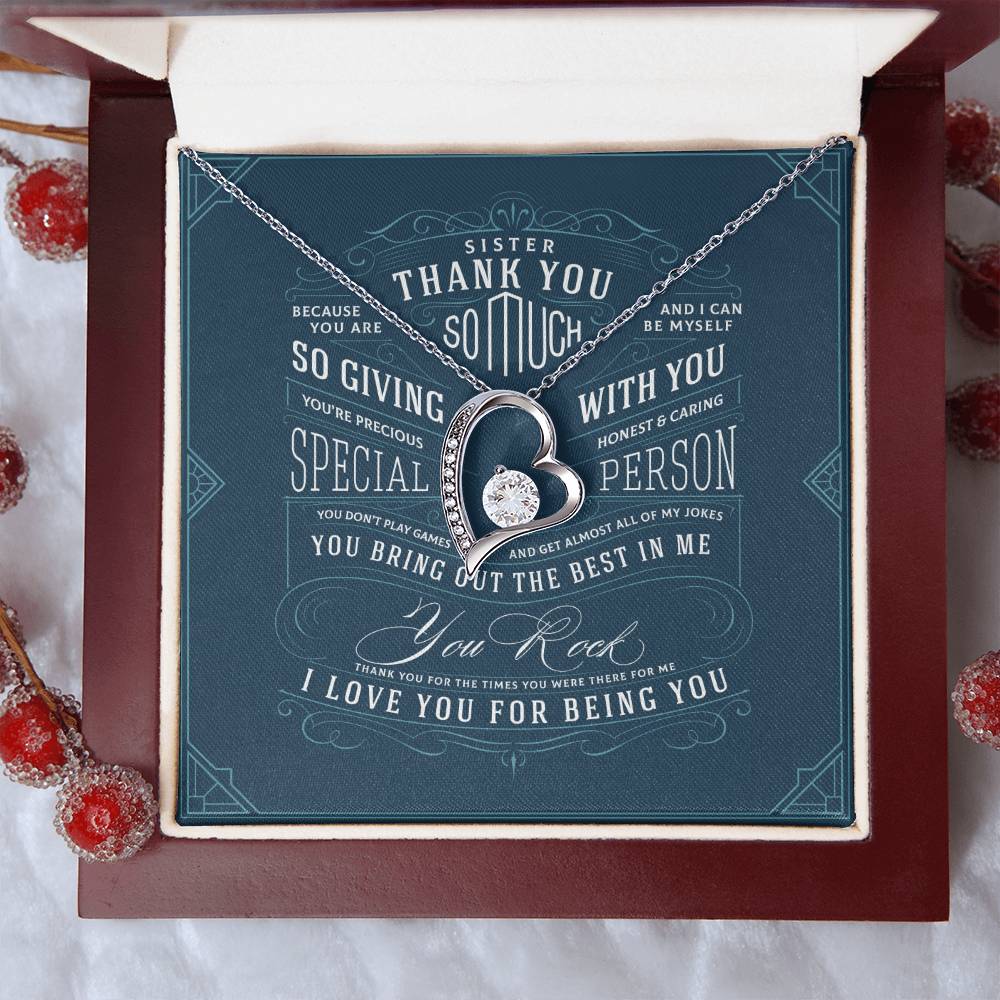 Sister Gift Christmas Gift For Sister Birthday Gift For Sister Unbiological Sister Forever Love Necklace