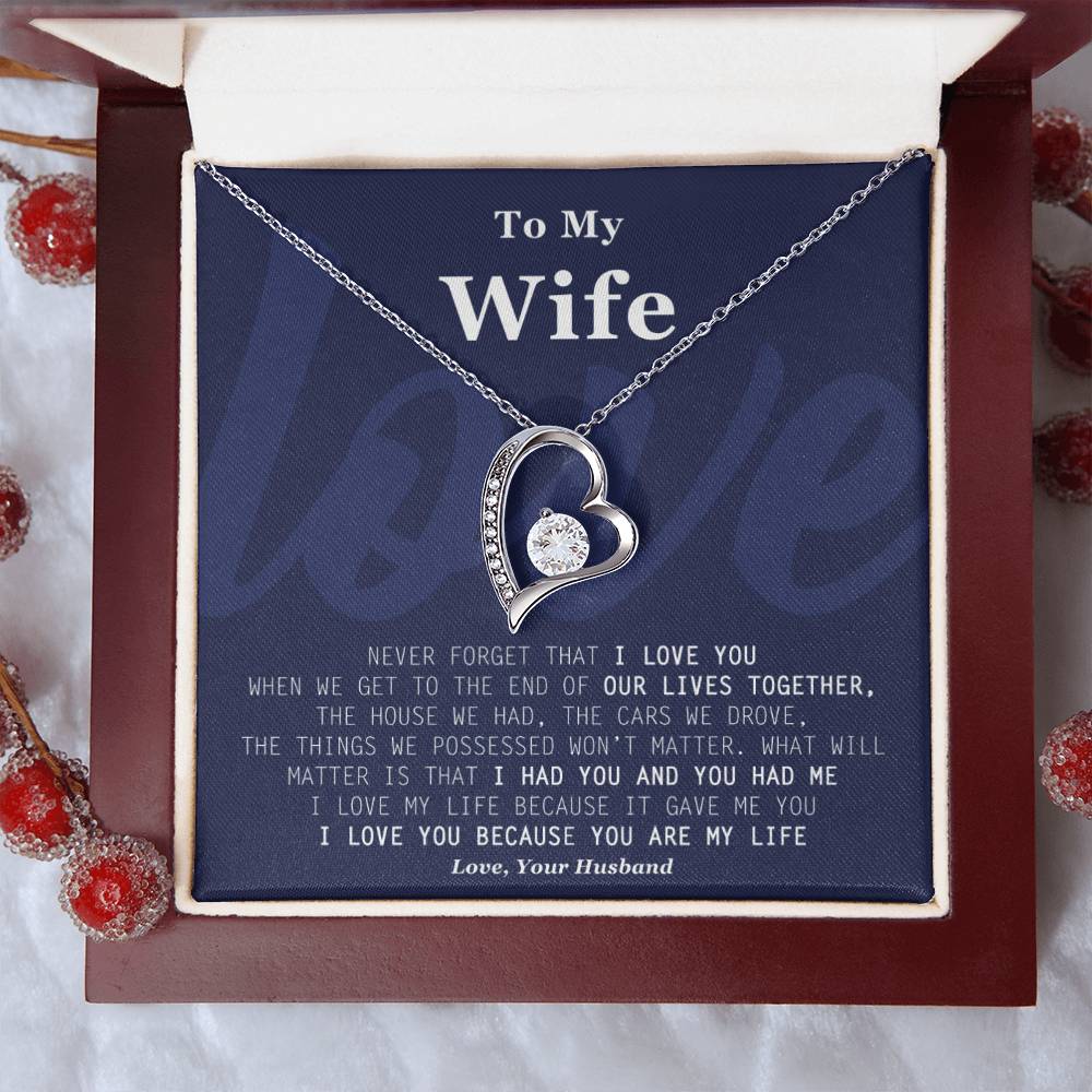 Perfect Birthday Anniversary Thanksgiving Or Christmas Gift! Forever Love Necklace