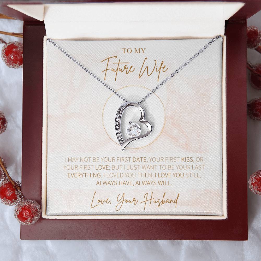 Diamond Heart Necklace  Gift For Future Wife  Gift For Her Forever Love Necklace