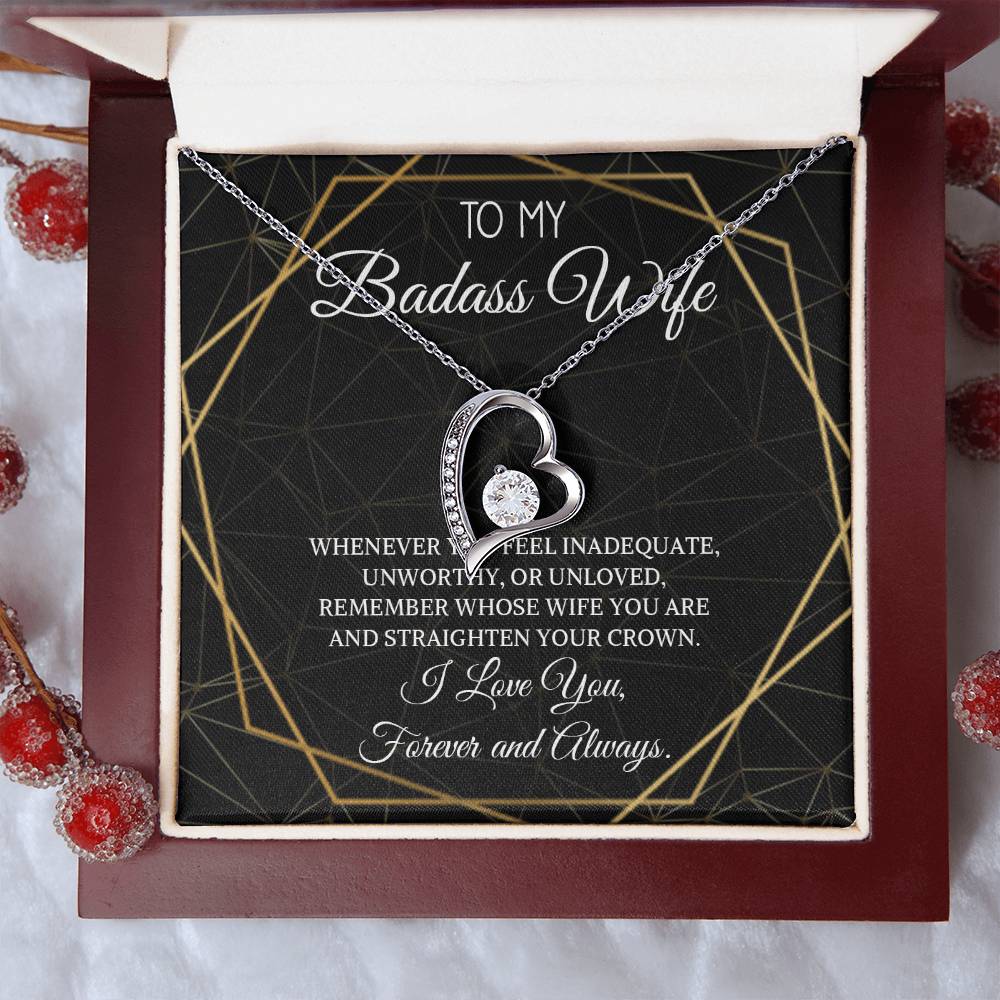Badass Wife Necklace To My Badass Wife Necklace For Wife To My Wife Necklace Wife Necklace From Husband Valentine For Wife Wife Forever Love Necklace