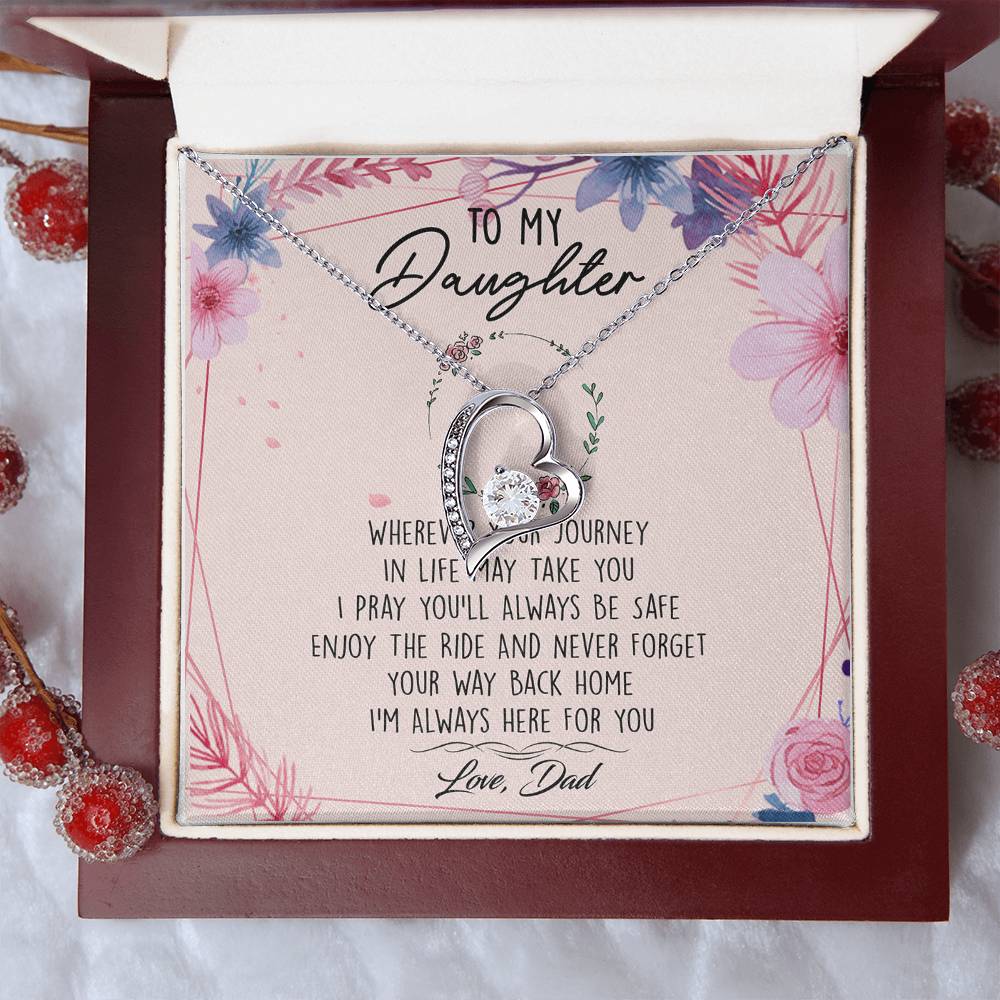 To My Daughter Forever Love Necklace Birthday Gift From Dad -  To My Daughter Necklace Father Daughter Necklace Father To Daughter Forever Love Necklace
