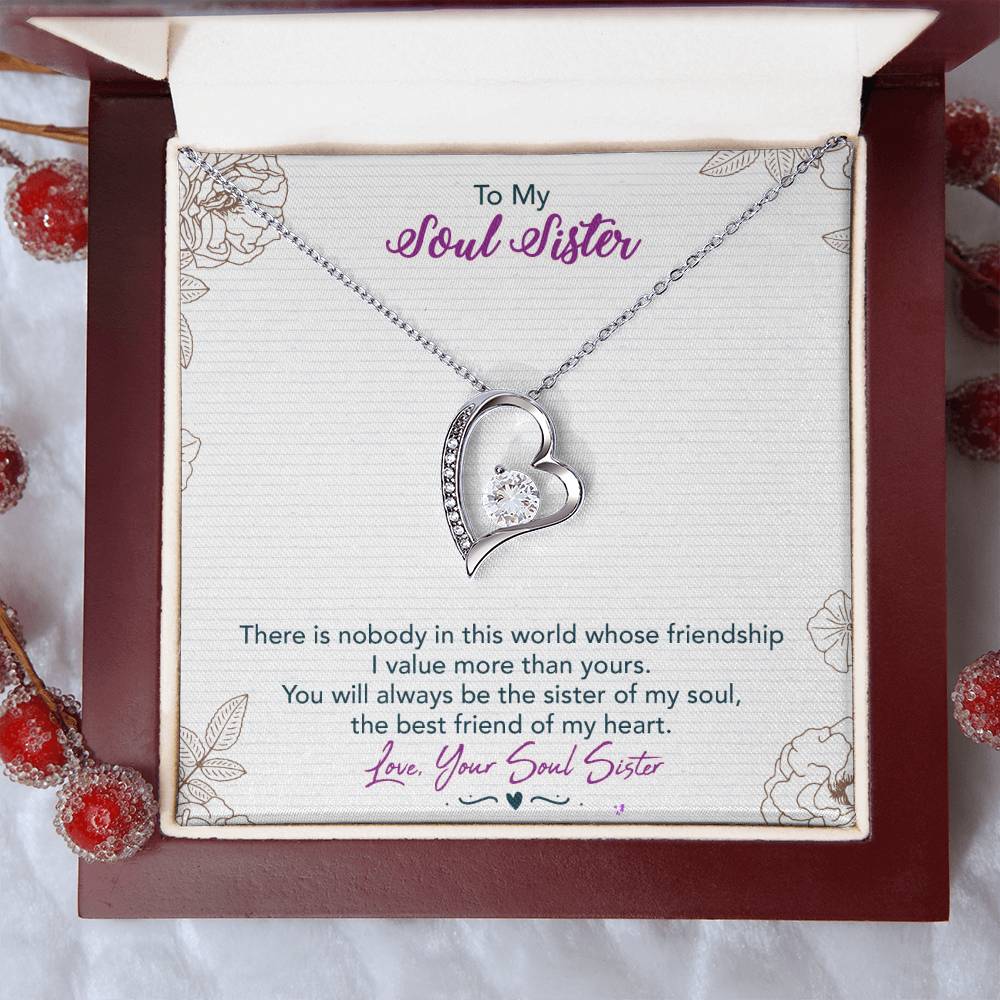 To My Soul Sister The Best Friend Of My Heart Forever Love Necklace