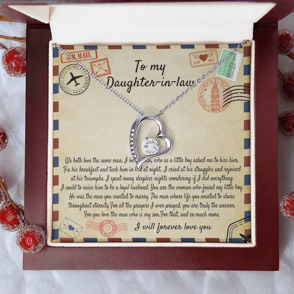 To My Daughter In Law Gift For Daughter In Law Daughterinlaw Necklace Daughter In Law Necklace Daughter In Law Gift On Wedding Day Forever Love Necklace