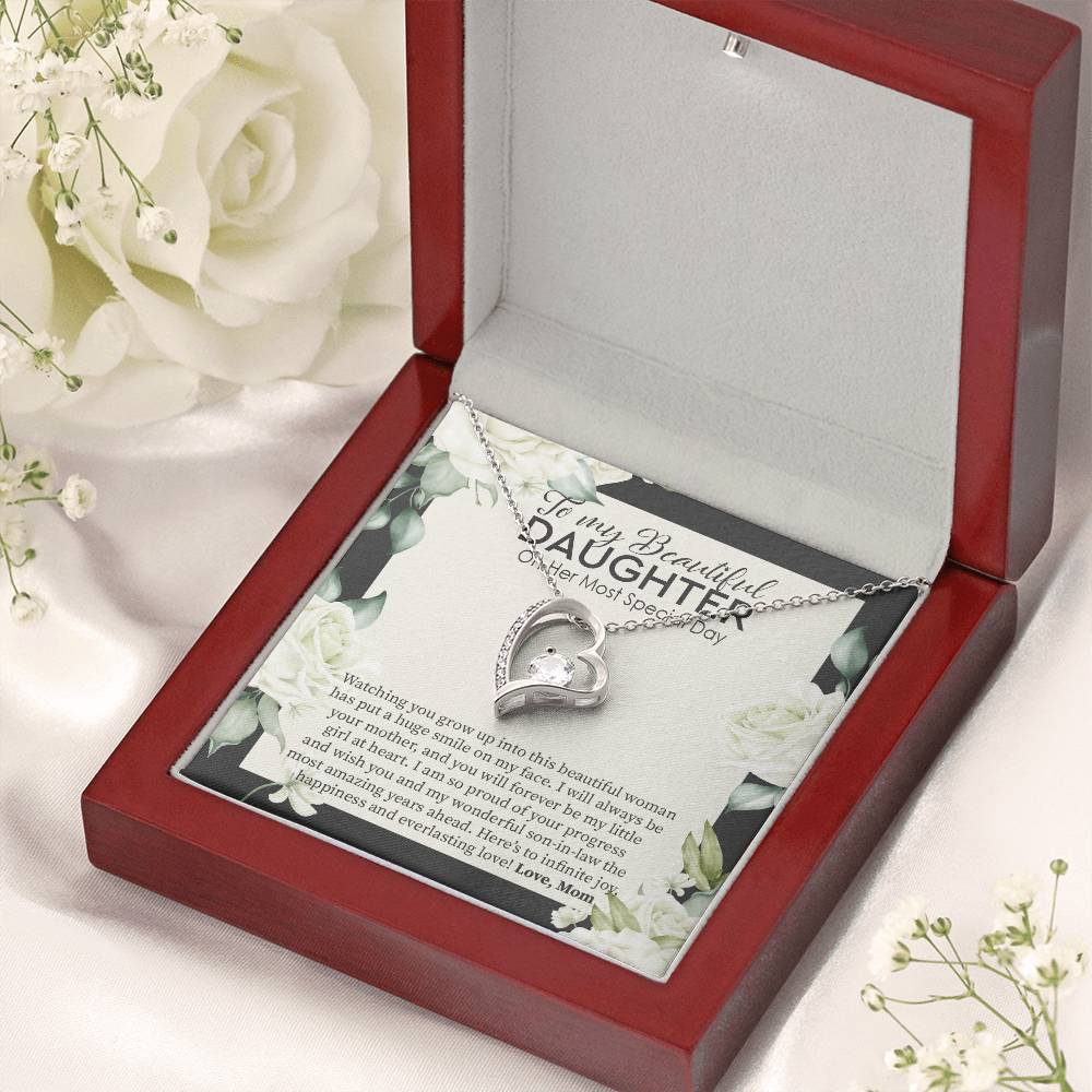 Bride Gift From Mom To Daughter On Wedding Day Gift For Daughter On Wedding Day From Mother Forever Love Necklace