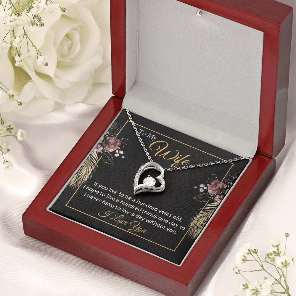 Anniversary Or Birthday Gift For Wife Heart Necklace Forever Love Necklace