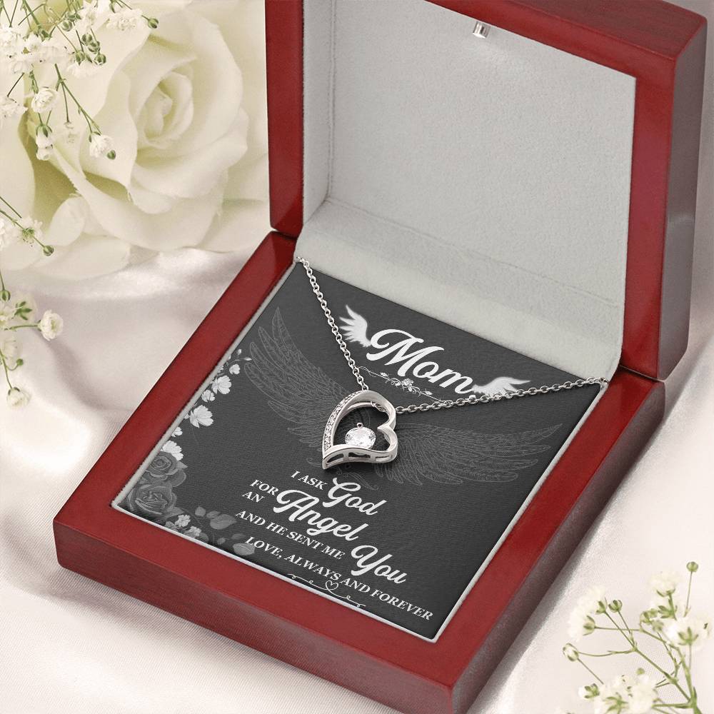 I Asked God For An Angel And He Sent Me You Forever Love Necklace