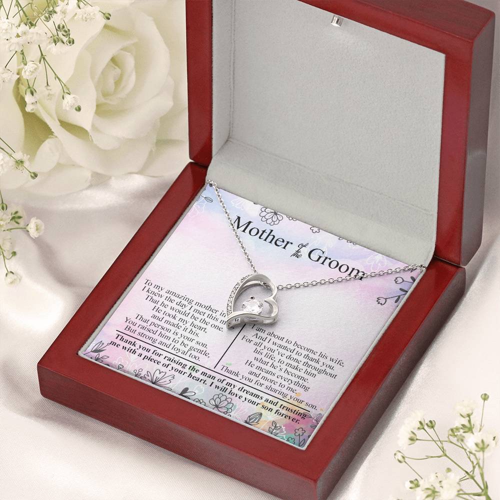 Mother Of The Groom Wedding Gift Bridal Party Rehearsal Dinner Man Of My Dreams Parent Of Groom Bridal Shower Christmas Gifts Birthday Gifts Forever Love Necklace