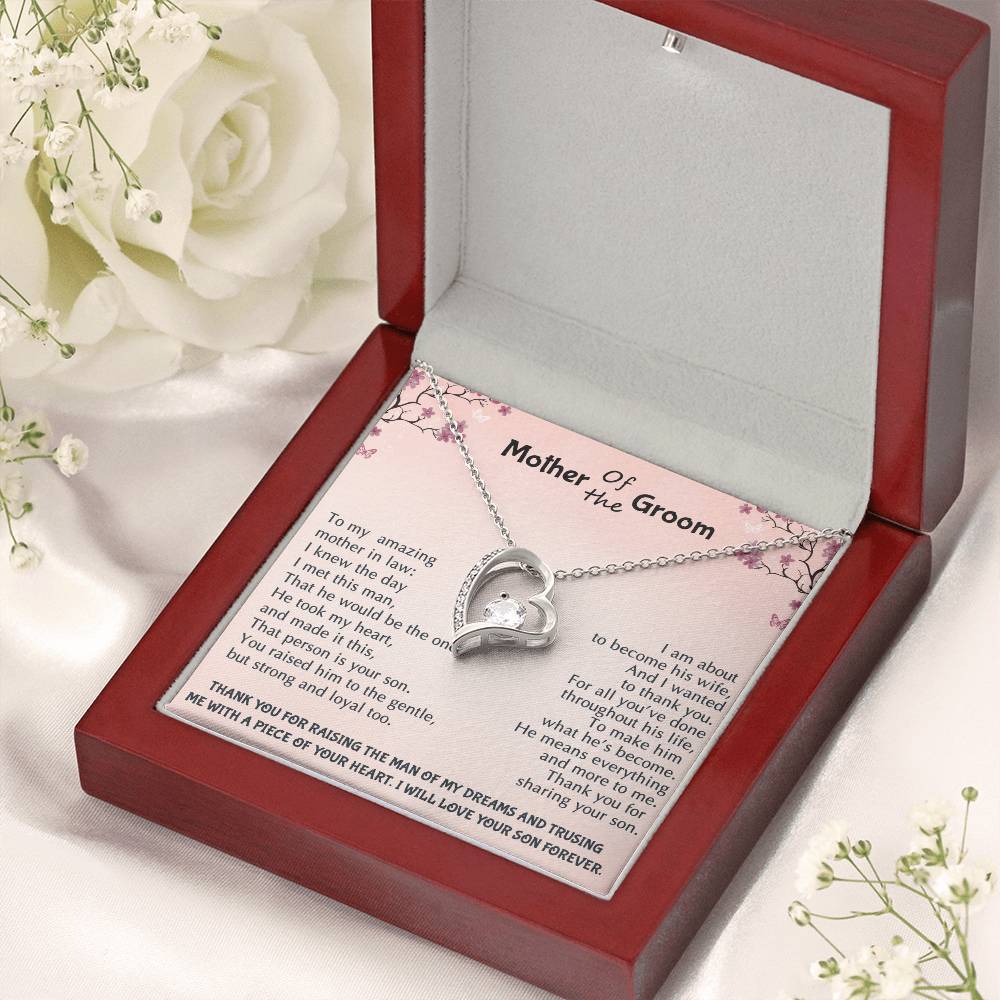 Mother Of The Groom Wedding Gift Bridal Party Rehearsal Dinner Man Of My Dreams Parent Of Groom Bridal Shower Christmas Gifts Forever Love Necklace