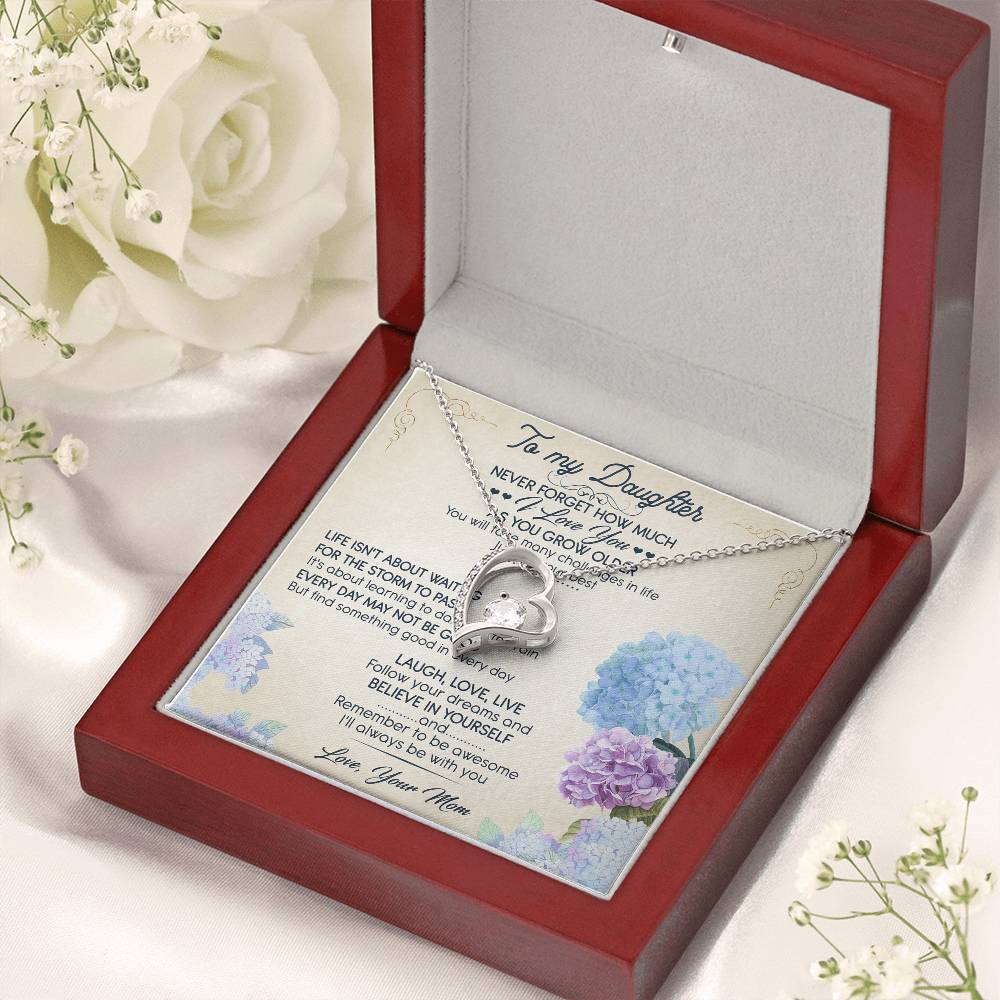 To My Daughter I Love You Anniversary Lovingly Mom Birthday Gift Daughter Graduation Gift Grown Up Daughter Daughter Birthday Forever Love Necklace