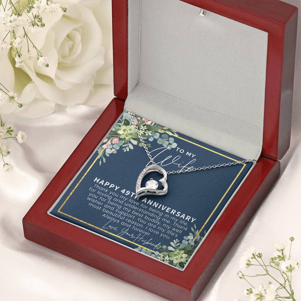 49Th Anniversary Gift For Wife 49Th Anniversary Gifts 49 Year Anniversary Gift Ideas 49 Year Wedding Anniversary Gift For Her Forever Love Necklace
