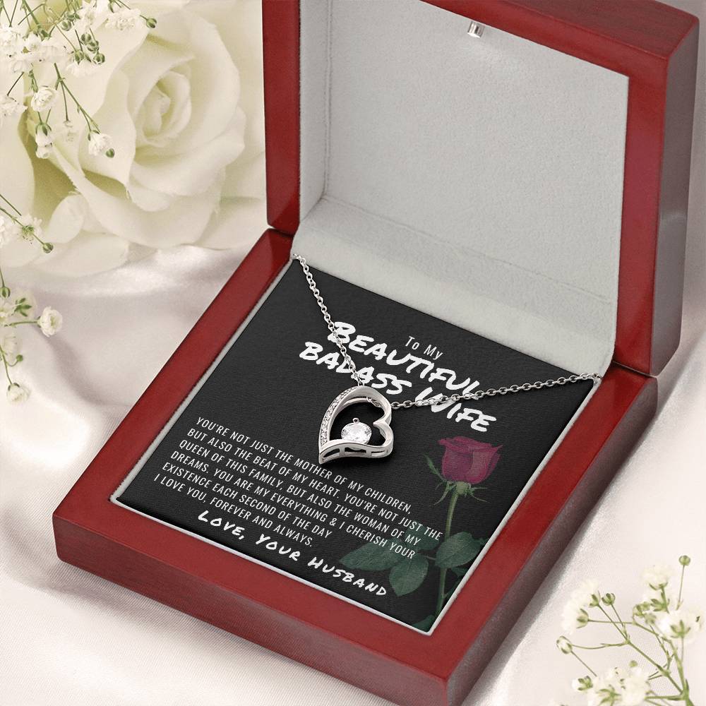To My Beautiful Badass Wife Necklace Forever Love Necklace
