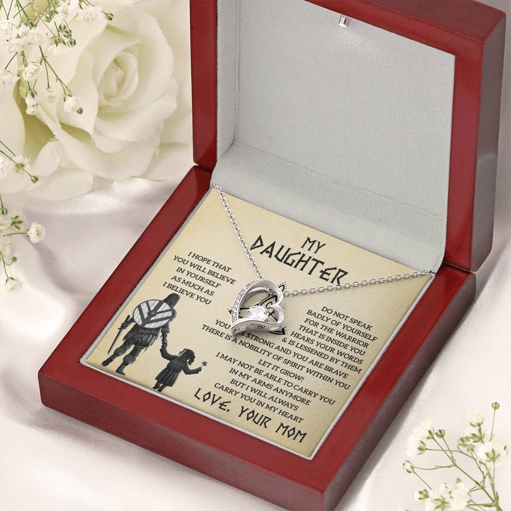 To My Daughter Gift From Mom Mother Daughter Necklace Gift For Daughter From Mom Daughter Gift Viking Daughter Daughter Birthday Forever Love Necklace