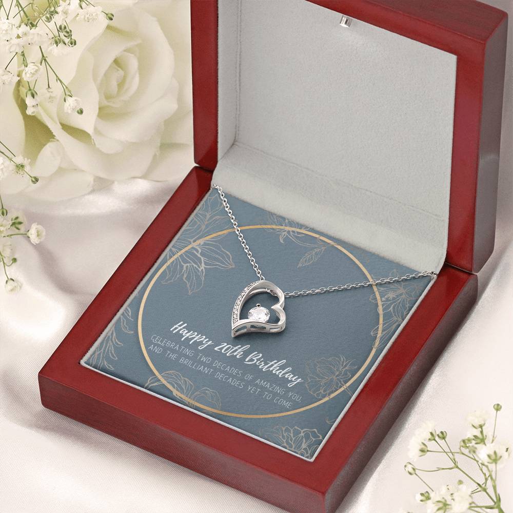 20th Birthday Gifts For Women Necklace For Her 2 Decade Jewelry 20 Years Old 20th Birthday Gift Necklace Forever Love Necklace
