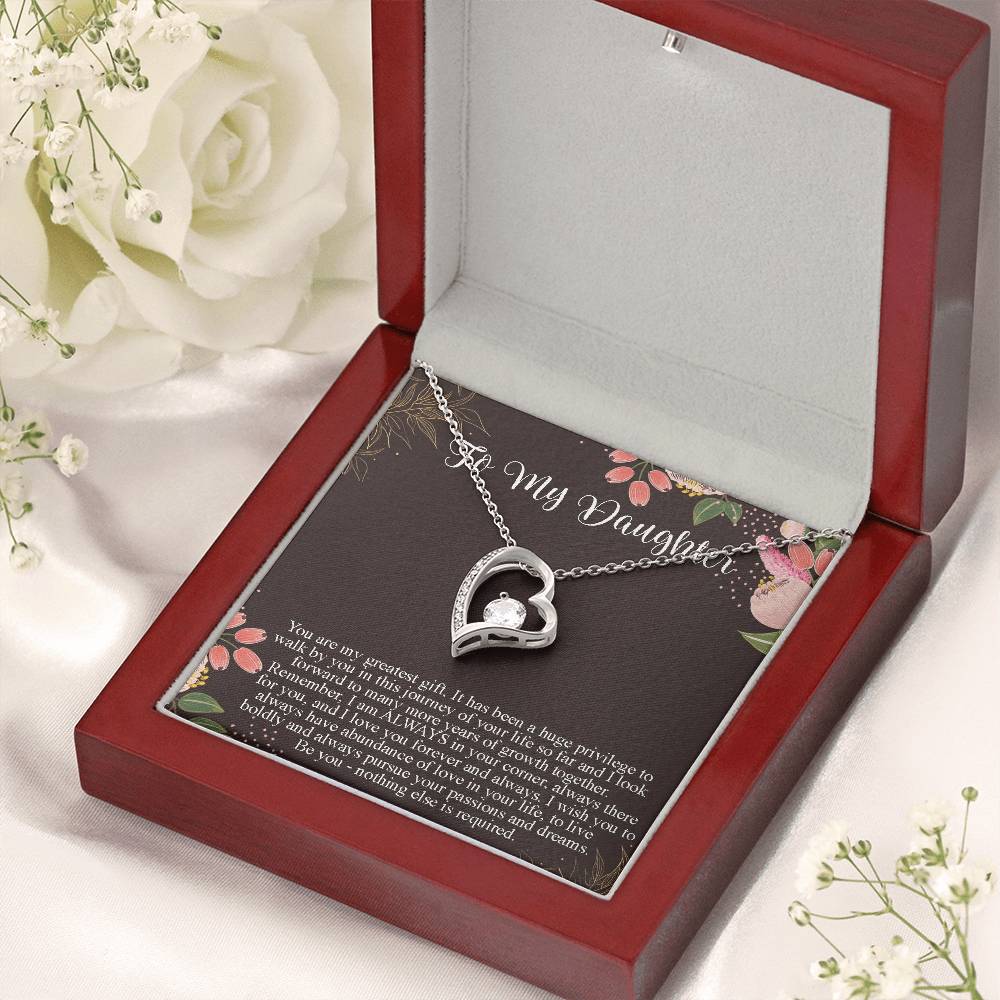 Daughter Gift From Mom To Daughter Forever Love Necklace For Daughter Customize Gift For Daughter From Mom From Dad To Daughter Forever Love Necklace