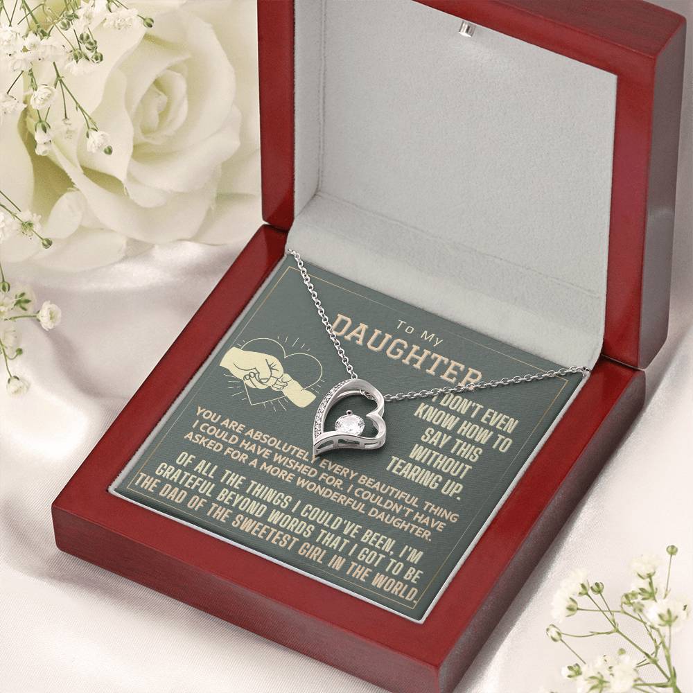 To My Daughter Gift Necklace Gift From Dad Dad To Daughter Gift Birthday Gift For Daughter From Dad Forever Love Necklace