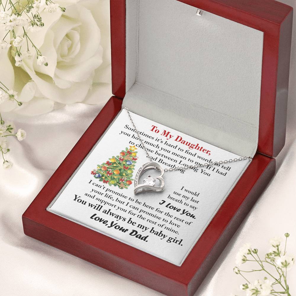 To My Daughter You Will Always Be My Baby Girl. Love Your Dad Forever Love Necklace