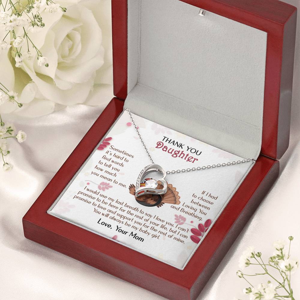 Thanksgiving To Daughter Forever Love Necklace