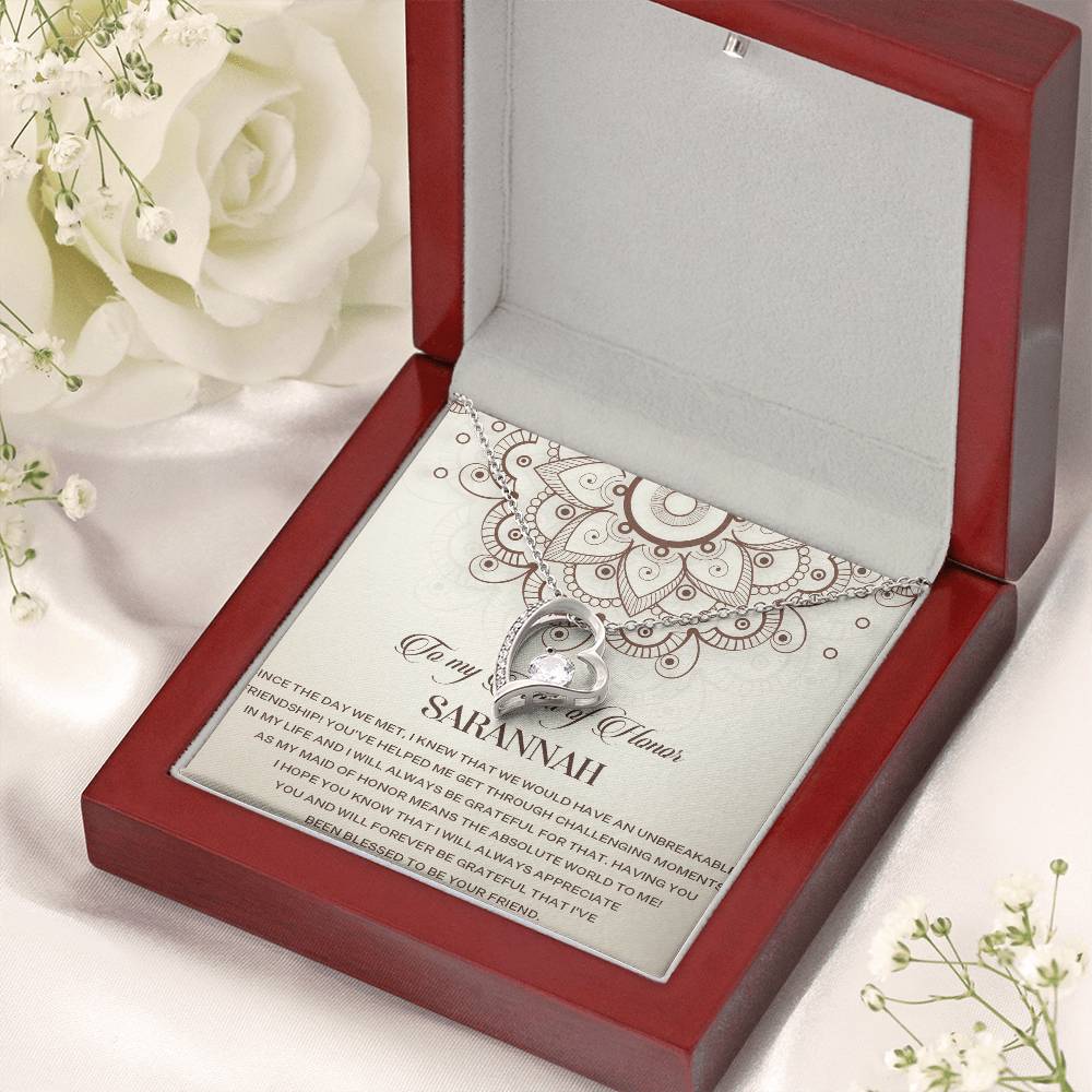 Maid Of Honor Gift Necklace Maid Of Honor Wedding Gift Customize Maid Of Honor Giftforever Love Necklace For Maid Of Honor Wedding Day Forever Love Necklace