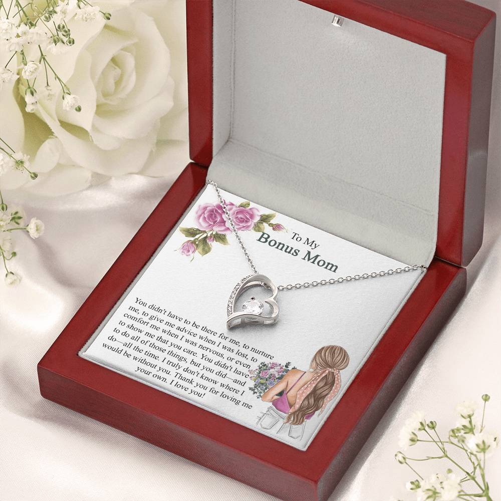 Step Mom Gift Bonus Mom Necklace Present For Stepmom For Mother's Day Christmas Birthday Double Circles Mother Necklace Forever Love Necklace
