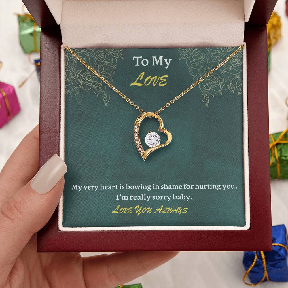 To My Love - I Am Sorry - 925 Sterling Silver Pendant Forever Love Necklace
