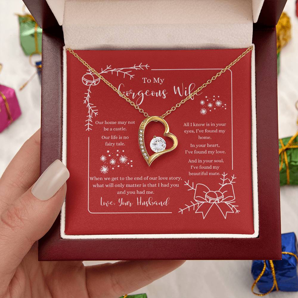 To My Gorgeous Wife Home Necklace 1 Forever Love Necklace