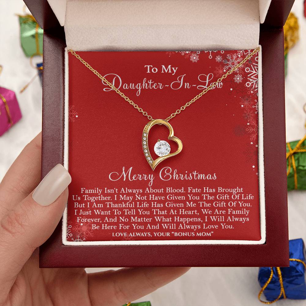 To My Daughterinlaw Merry Christmas Life Has Given Me The Gift Of You Heart Necklace 1 Forever Love Necklace